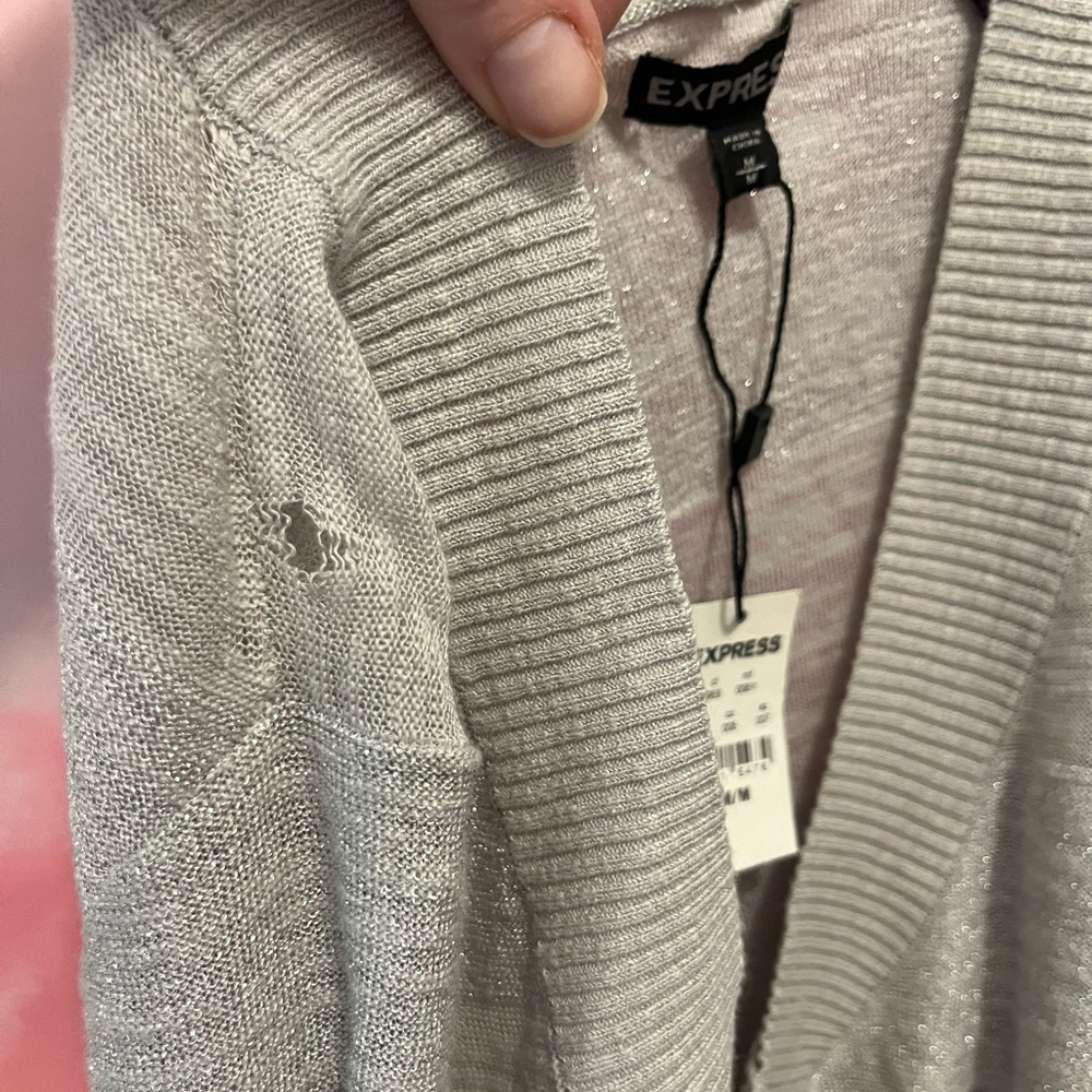Lightweight Gray & Silver Sweater 0131 - Picture 7 of 8